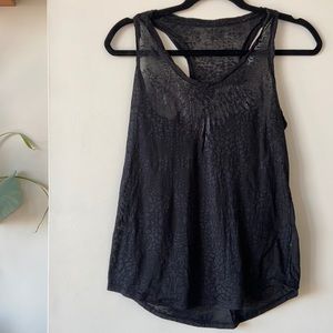 Sheer leopard print Zadig & Voltaire racket back top